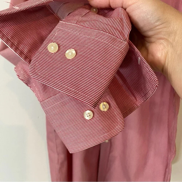 Tommy Hilfiger Slim Fit Red and White PinStriped Button Down 16.5 neck - Picture 4 of 15